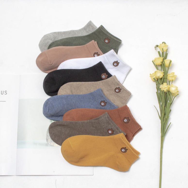 [FreeShip Giá Sập Sàn] Tất Nữ Cổ Ngắn Cute Thiết Kế Kiểu Hàn Quốc Combo 3 Đôi Nhiều Màu Co Giãn Thấm Hút Mồ Hôi