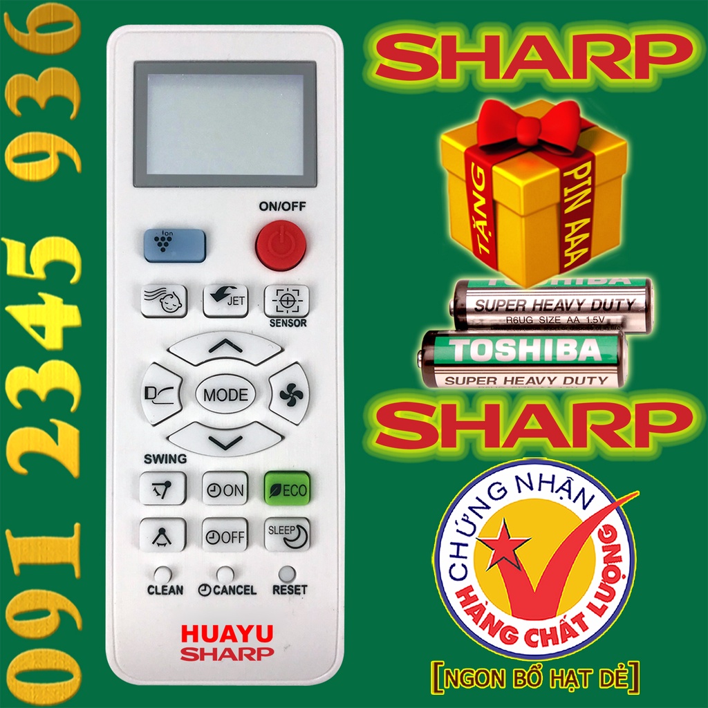 Remote Điều khiển Điều hòa Máy lạnh SHARP &quot;ĐA NĂNG&quot; + &quot;HÀNG ĐẸP&quot; của HUAYU. (Mẫu số 2)