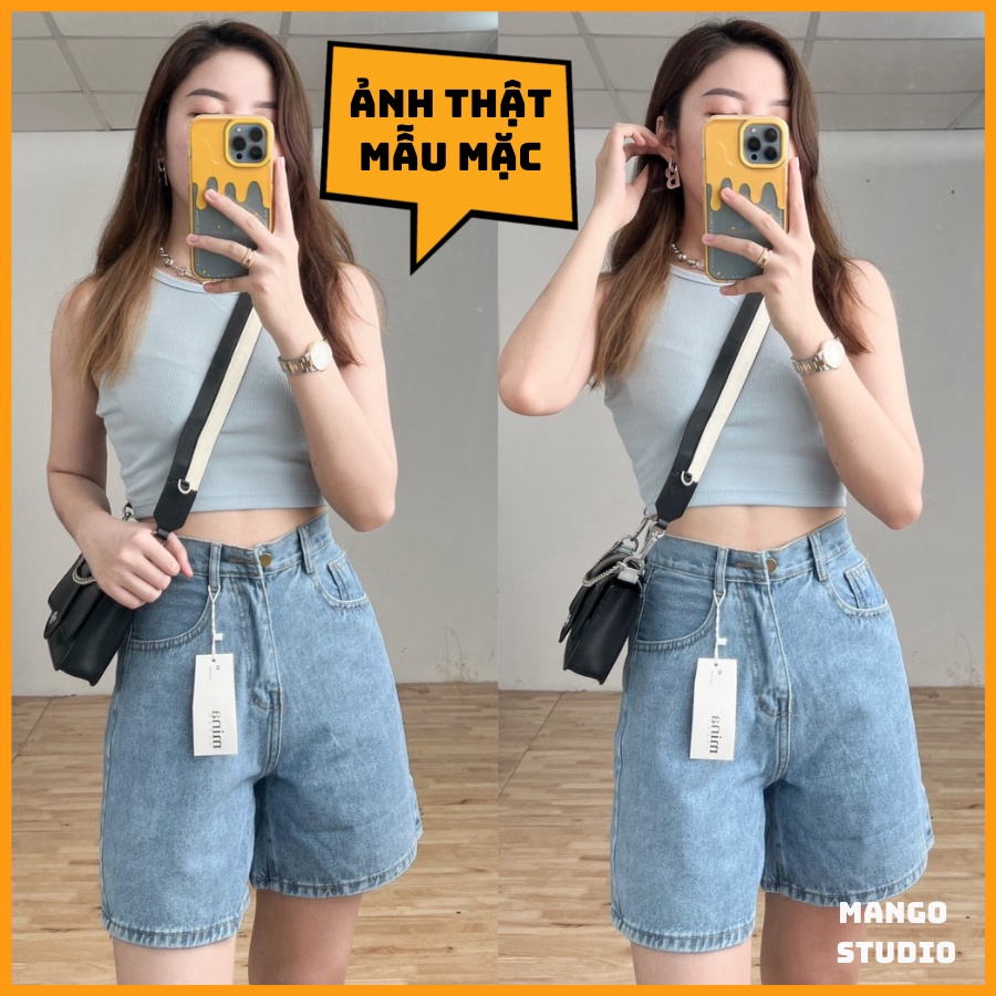 Quần short jean nữ chất mềm mại , siêu mát - Quần sọt jean ngố lửng nữ TA20