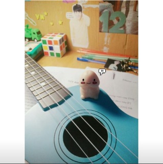 Đàn ukulele soprano xanh dương (Ảnh thật, có sẵn/tặng kèm phụ kiện, stickers random)