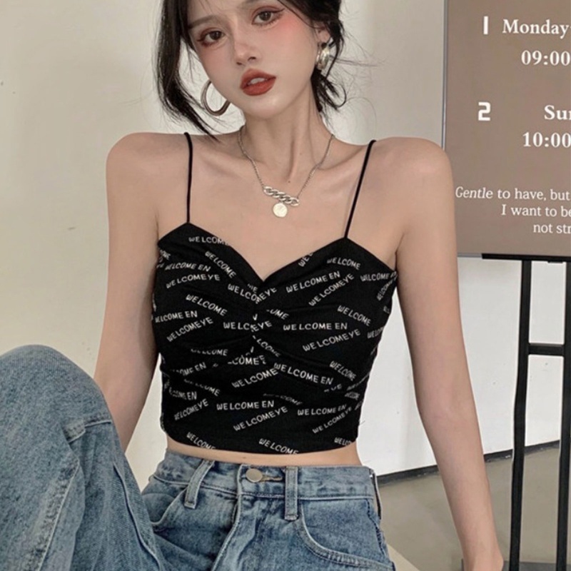 Áo Croptop Hai Dây Ôm Dáng Thời Trang Cho Nữ