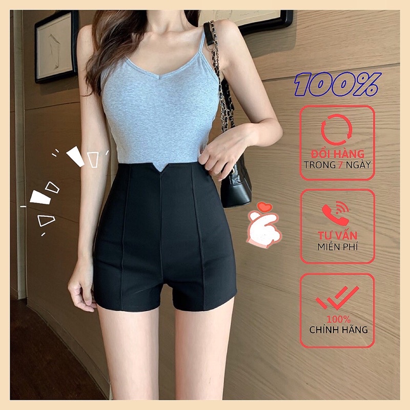 Quần short đùi cạp cao chữ V sooc co dãn 4 chiều chất dày dặn mới 2021 gomtrend M450 | BigBuy360 - bigbuy360.vn