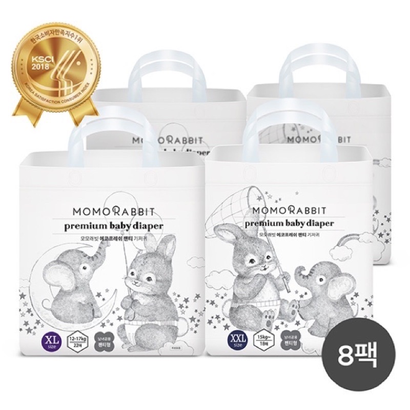 Bỉm Quần/Dán Momo Rabbit Nội Địa Hàn Đủ Size S50/M44/L40/XL36 và L28/XL22/XXL18