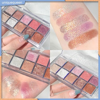 Uniq- ROTO 10 / 12 Màu Phấn Mắt Màu Xám Lạnh Và Nâu Khói Sâu Ngọc Trai Lustre Sequins Màu Đất Nhỏ Và Di Động Phấn Mắt Bảng Sequins Matte Pearlescent