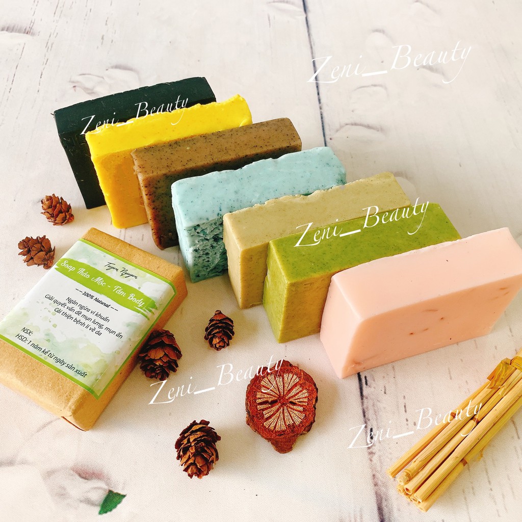 Xà Bông Sinh Dược giảm thâm, mụn lưng-100% thành phần thiên nhiên Handmade (tặng túi lưới tạo bọt)