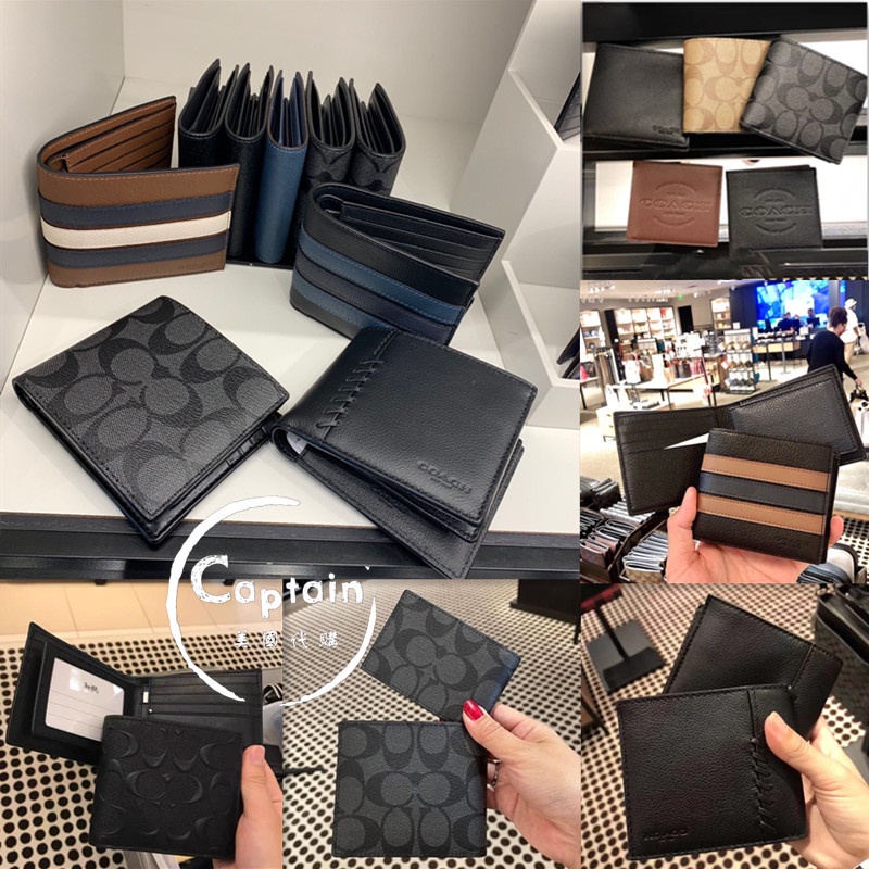 COACH  Ví Da Nam Gập Đôi Thời Trang 74993 74991 Giá Đỡ