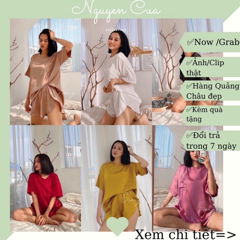 (Hàng Chuẩn) Bộ Mặc Nhà Nữ Lụa Nhung Sexy Siêu Đẹp (ảnh thật)