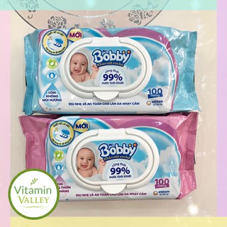 Khăn Ướt Bobby Care 100 Miếng (Không Mùi/Có Mùi)