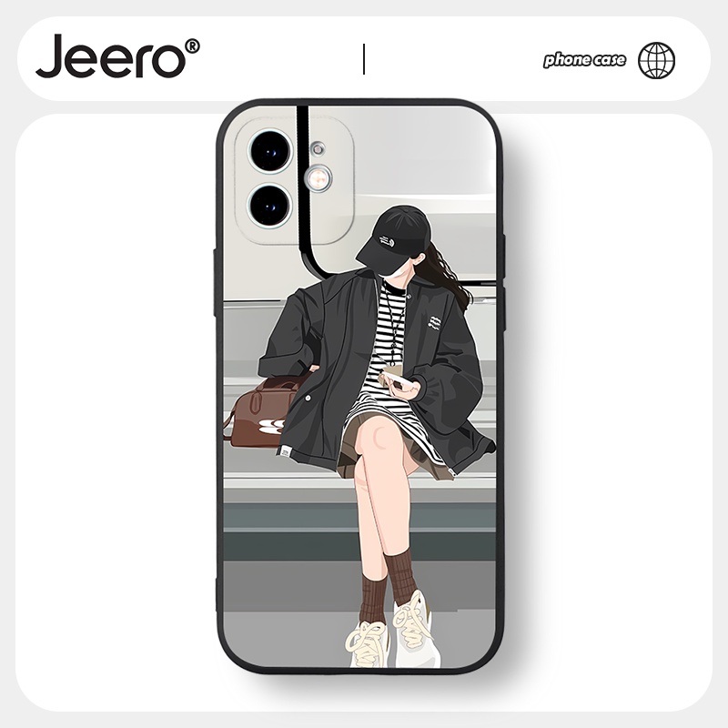 Ốp lưng JEERO mềm cặp đôi dễ thương đẹp độc lạ cho iPhone 14 13 12 11 Pro Max SE 2020 X XR XS 8 7 6S 6 Plus HFF1491