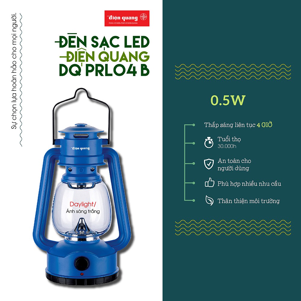 Đèn sạc Led Điện Quang ĐQ PRL04 (0.5W,daylight)