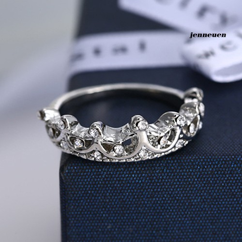 Nhẫn Mạ Bạc Hình Vương Miện Đính Đá Thời Trang Cho Nữ