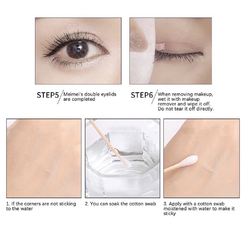 KÍCH MÍ LƯỚI sẵn keo/ miếng dán kích mí tự dính/ xịt nước là dính luôn