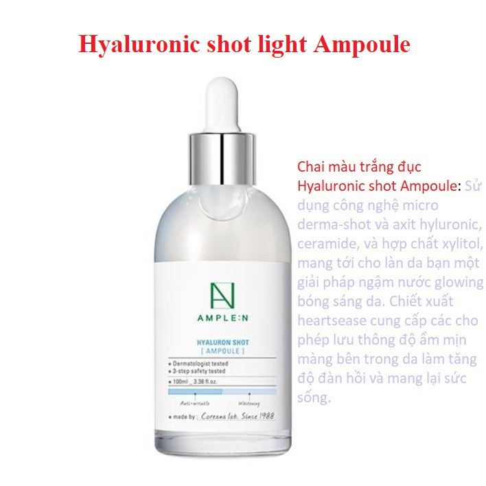 [Đủ Bill]Tinh chất dưỡng Coreana AMPLE:N peptide/ vitamin c/centel calming shot/ceramide 30ml -100ml.