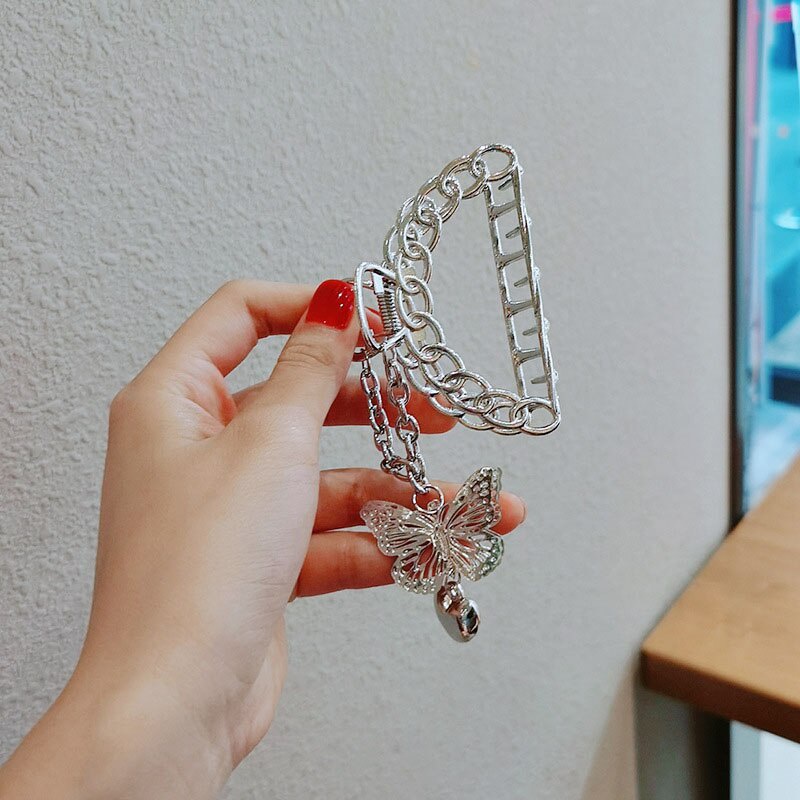 Kẹp Tóc Kim Loại Thiết Kế Hình Bướm/Trái Tim Phong Cách Cổ Điển Dành Cho Nữ