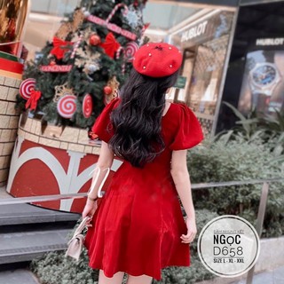 Bigsize Đầm nhung kết ngọc D658