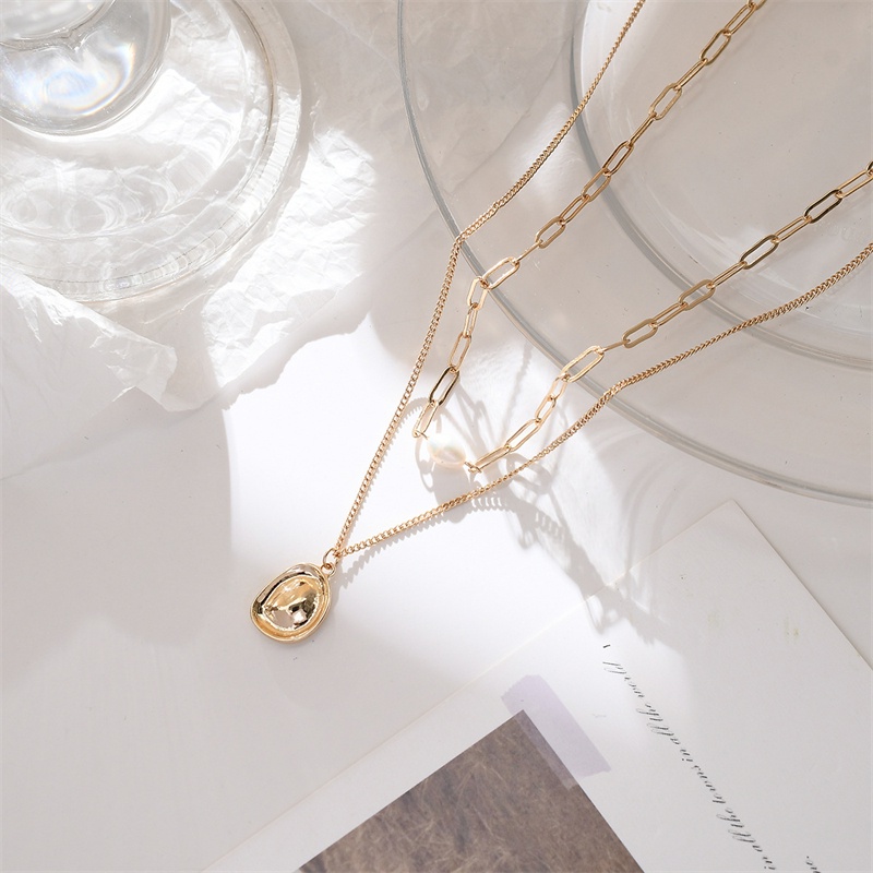 Vòng Cổ Hai Lớp Đính Hạt Ngọc Trai Phong Cách Thời Trang Mới 2022 F667