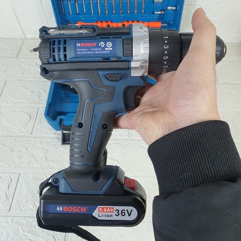 Máy Khoan Pin Bosch 36V 3 chức năng khoan tường, khoan bê tông, khoan sắt có búa + Tặng kèm Full phụ kiện -100% Lõi Đồng