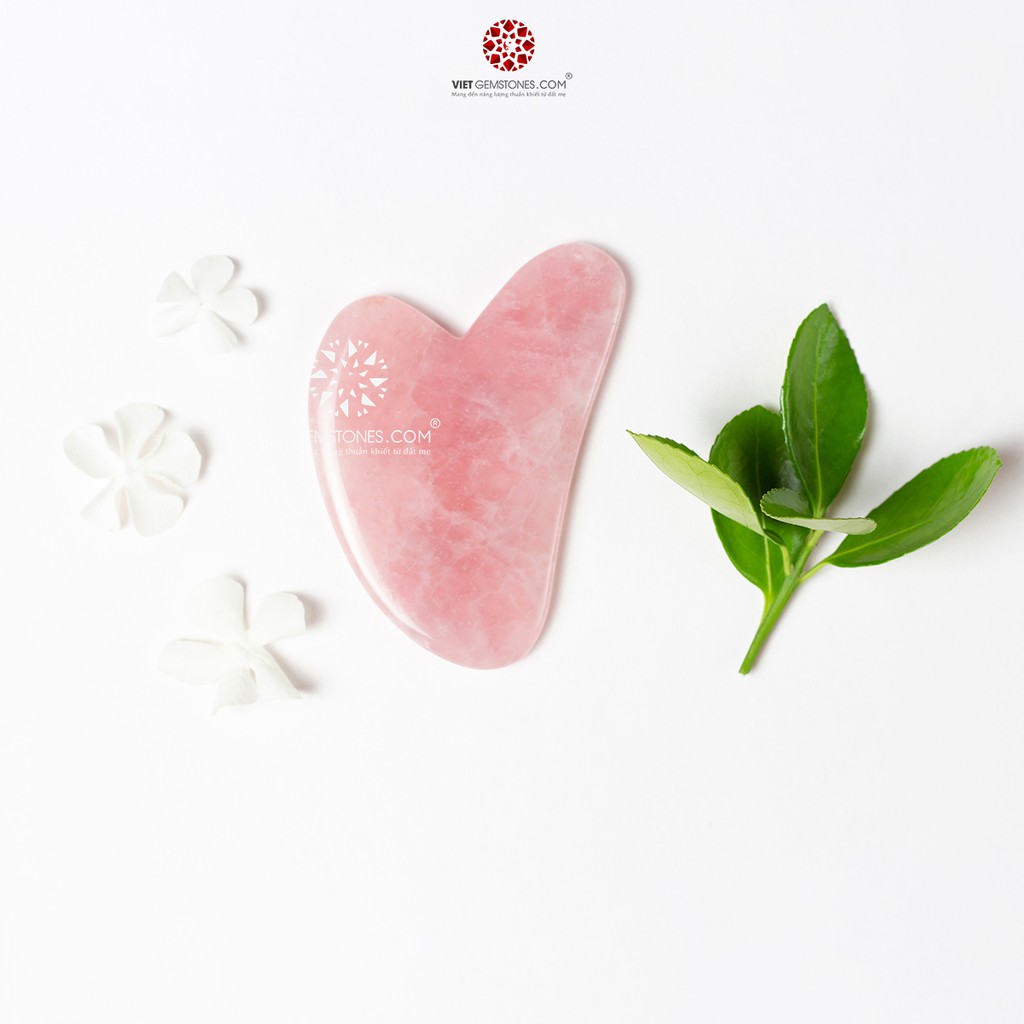 Liệu pháp massage, miếng massage GuaSha Rose Quartz