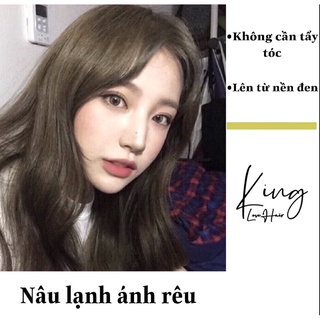 Thuốc nhuộm tóc màu NÂU LẠNH ÁNH RÊU - LÊN TỪ NỀN ĐEN + Tặng kèm oxy trợ dưỡng