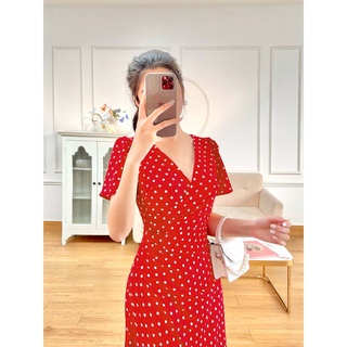 Váy wrap xếp ly eo 1VA01666DO Lep'