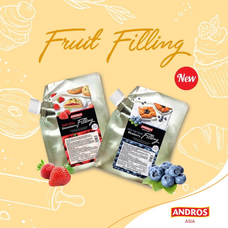 Andros - Fruit Filling - Mứt làm bánh - Túi 1 Kg