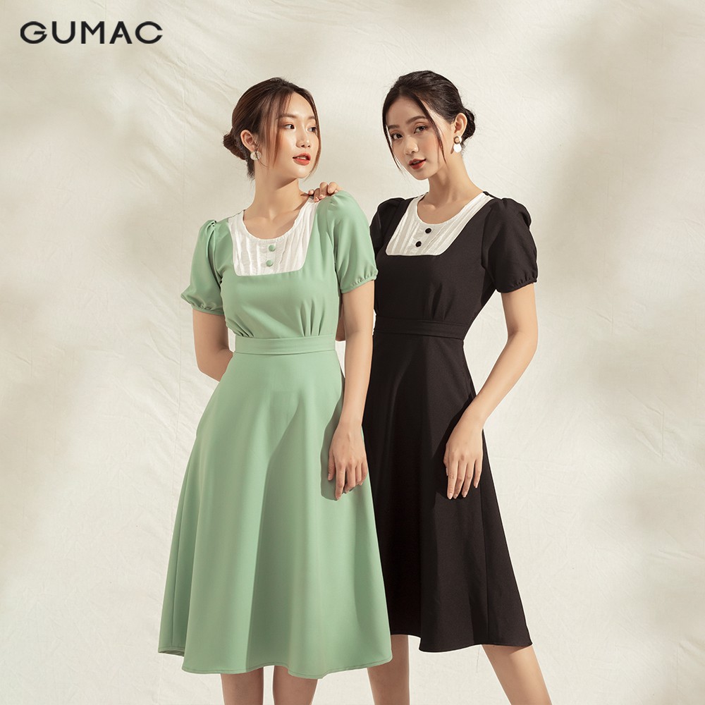 [Mã MABR07062 giảm 8% tối đa 50K đơn từ 249K] Đầm nữ tay phồng dập ly DA1175 GUMAC | BigBuy360 - bigbuy360.vn