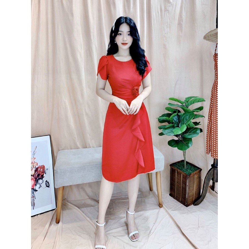 Váy Body - Đầm Dự Tiệc Lụa Hàn Mặc Hè Có 2 Màu Cho Chị Em Công Sở