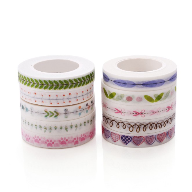 Washi tape cute băng dính giấy họa tiết nhiều màu sắc được chọn phân loại BMBooks