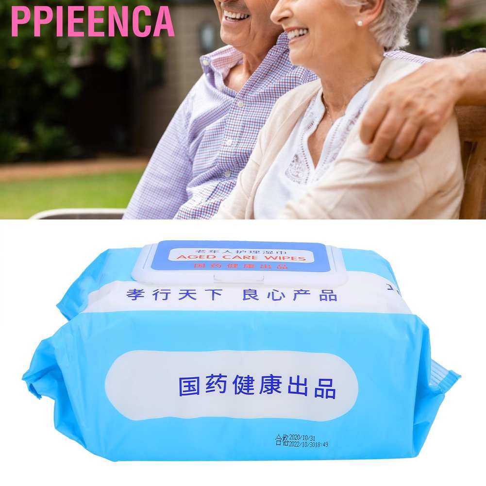 Ppieenca Adult Reusable Diapers 1 Bag/100Pcs of Wet Tissue Portable Non-Woven Fabric Cleansing Wipe for Hygiene Elderly Care