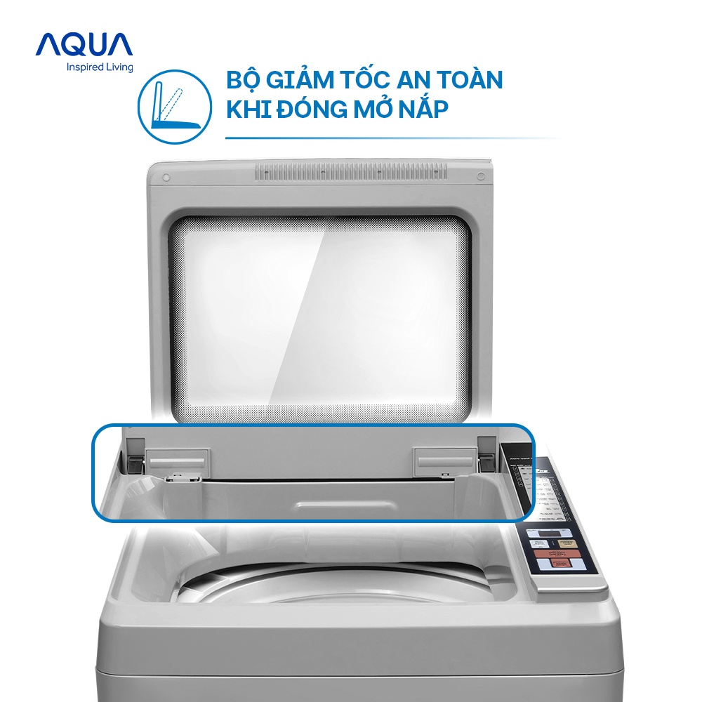Freeship Toàn Quốc - Máy giặt cửa trên 9kg Aqua AQW-S90CT.S