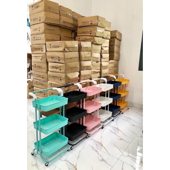 Xe đẩy nhựa 3 tầng dùng trong spa