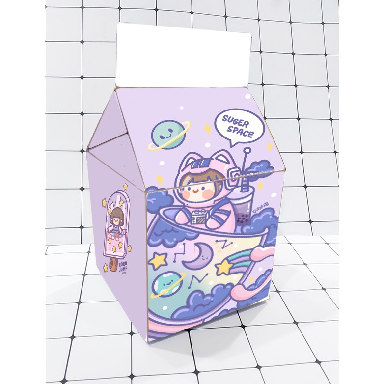 Hộp quà phi hành gia HQSI38 hộp quà hộp sữa cute hộp dễ thương hoạt hình 18*10*10cm