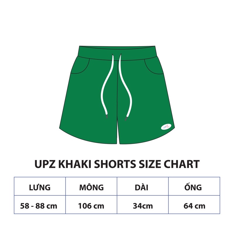 UPZ Quần Shorts Kaki Logo (3 Màu)