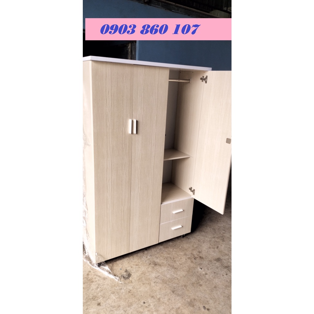 Tủ nhựa quần áo cao 1m7 màu kem gỗ sang đẹp tphcm