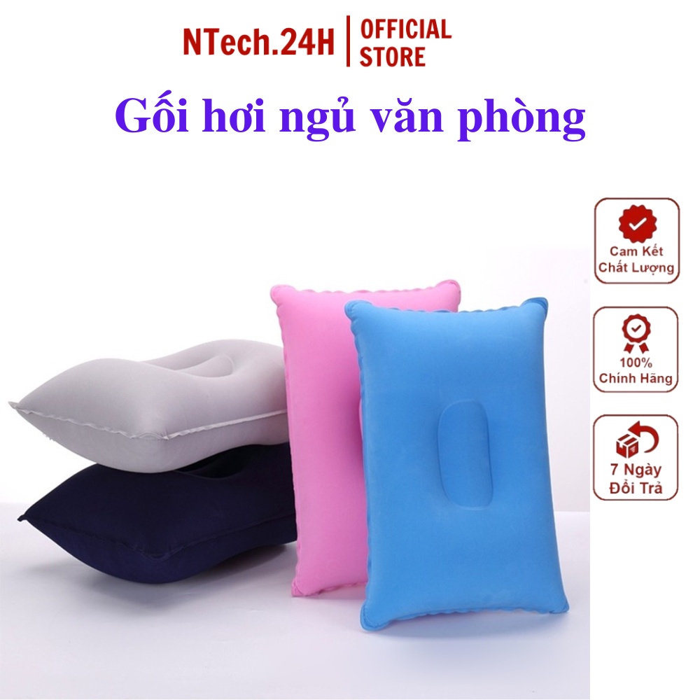 Gối ngủ văn phòng đa năng kiểu thẳng nhiều màu, gối hơi gấp gọn cao cấp cho văn phòng trên xe ô tô đi picnic cắm trại