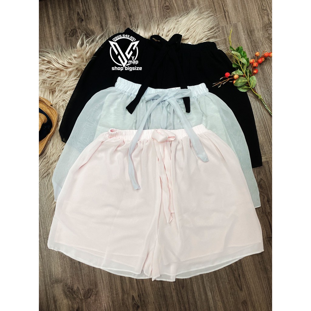 Quần đùi voan bigsize nhiều màu