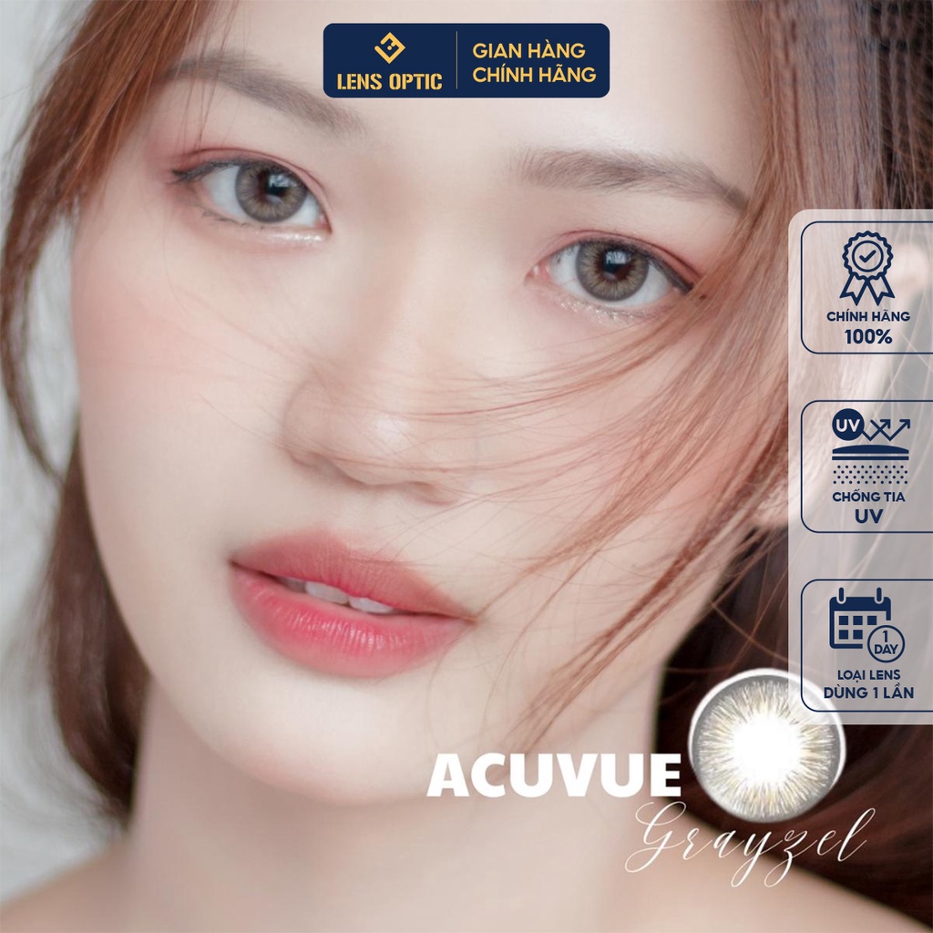 Kính áp tròng 1 ngày acuvue define fresh grayzel màu xám có độ cho mắt cận - ảnh sản phẩm 1