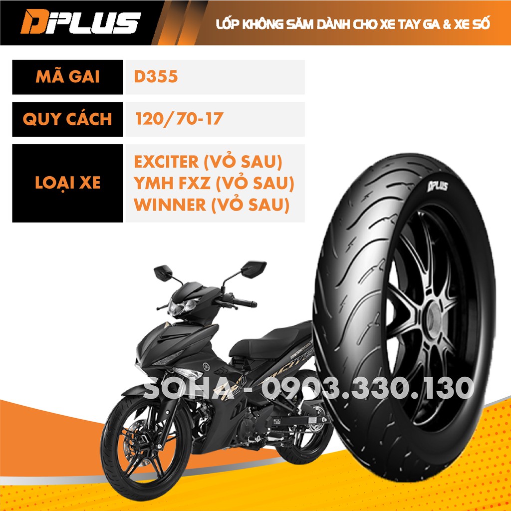Vỏ/Lốp Sau Xe Exciter, Winner  120/70-17 &110/70-17 - D355 DPLUS