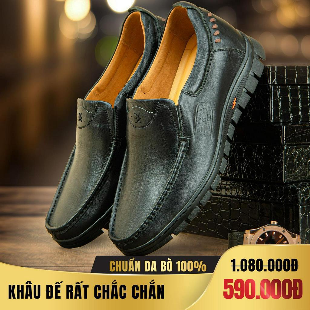 Giày da nam da bò nguyên tấm hỗ trợ tăng chiều cao bí mật 5cm