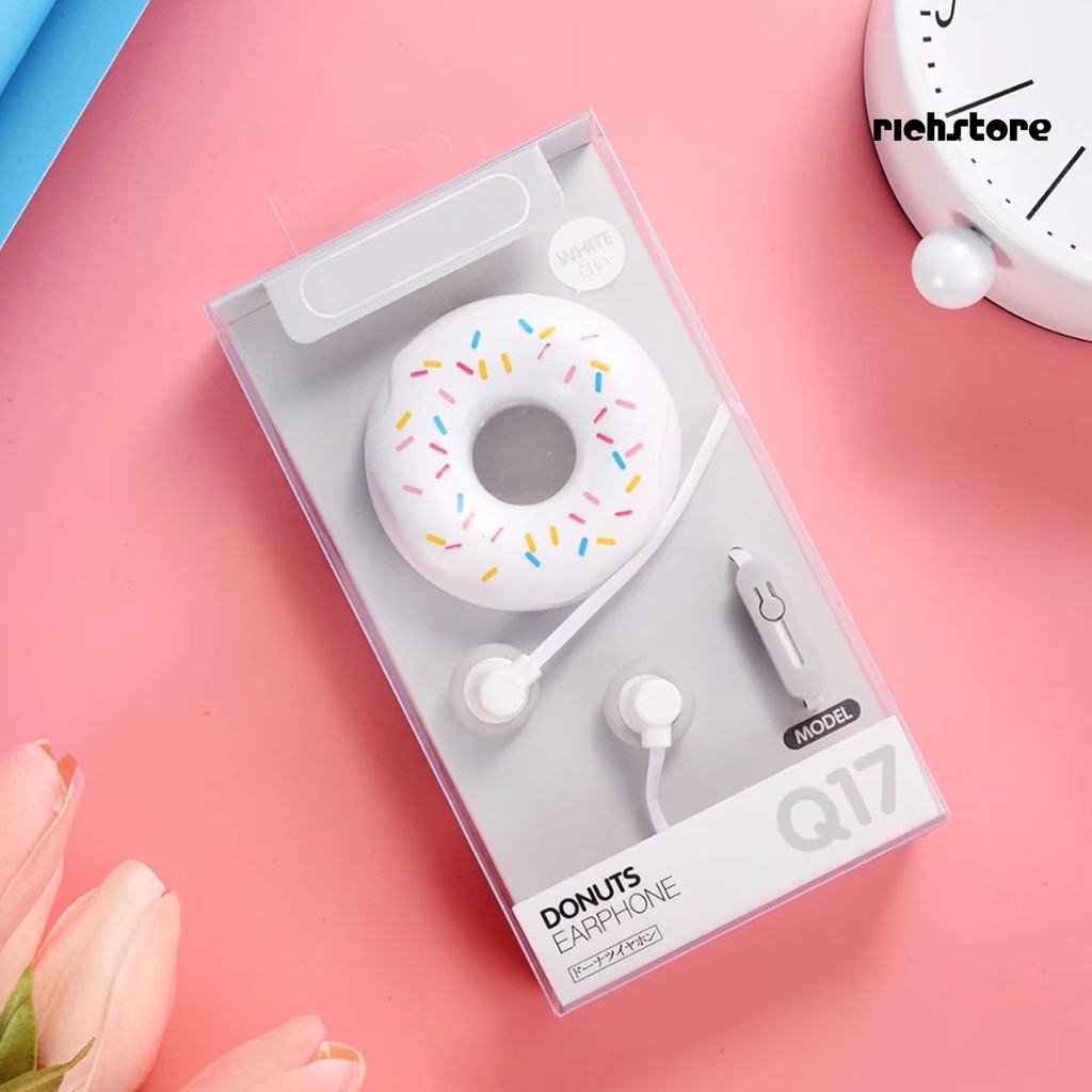 Tai Nghe Nhét Tai Jack 3.5mm Hình Bánh Donut Dễ Thương