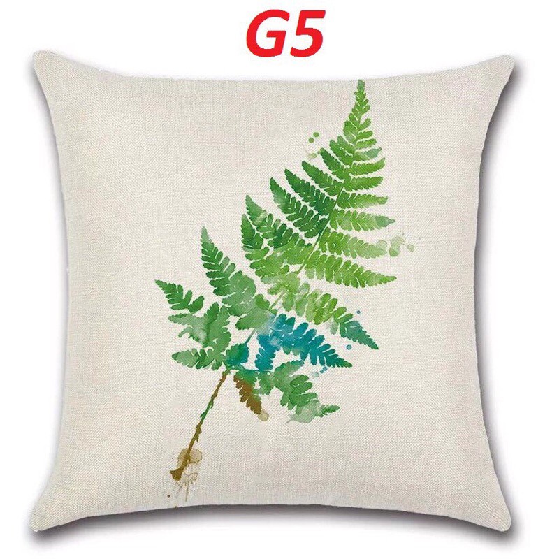 Vỏ GốiGối Ôm Gối Tựa Vải Gai Hình Lá 45x45cm