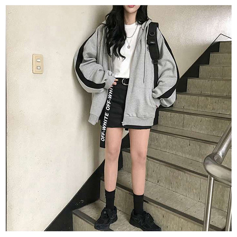 Áo khoác bé gái Áo Khoác Khóa Kéo Dáng Rộng Phong Cách Harajuku Hàn Quốc Thời Trang Thu Đông Mới 2022