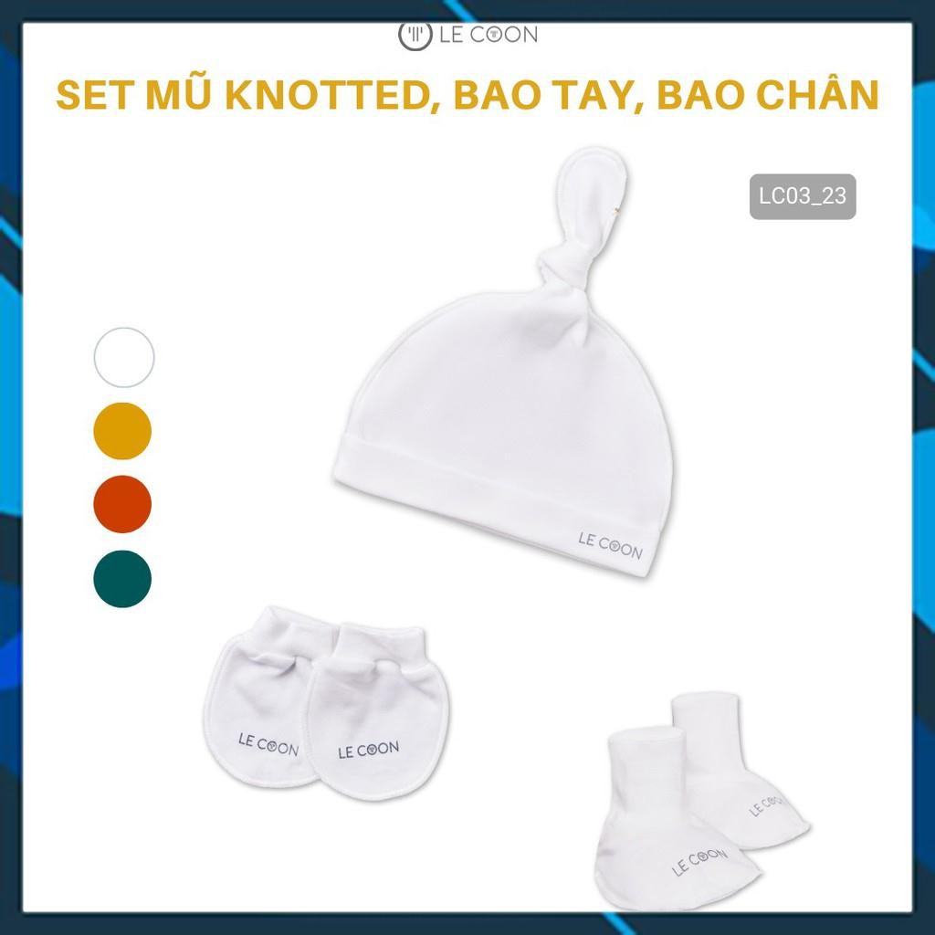 [Mã FAMAYFA2 giảm 10K đơn 50K] LE COON- Set phụ kiện mũ knotted, bao tay bao chân Le coon