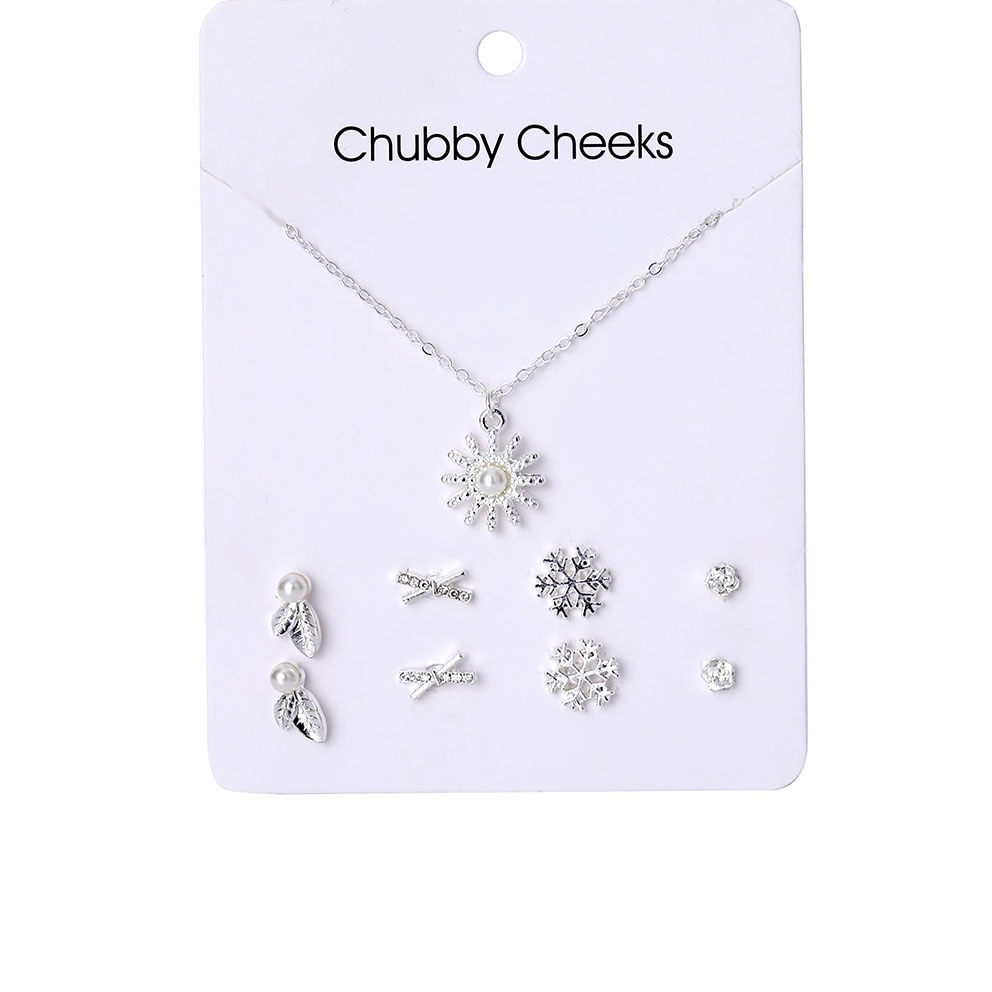 Bộ Dây Chuyền + Bông Tai Phong Cách Hàn Quốc Cho Nữ