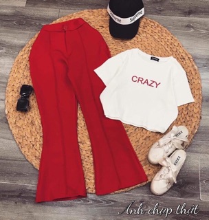 SÉT CRAZY ÁO CROPTOP QUẦN ỐNG LOE