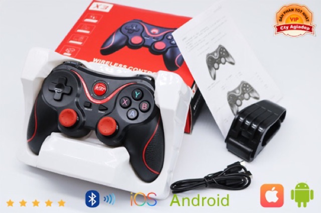 Tay chơi Game Bluetooth xịn sò (độ nhạy cao) AGD X3 dùng mọi game điện thoại, máy tính PC