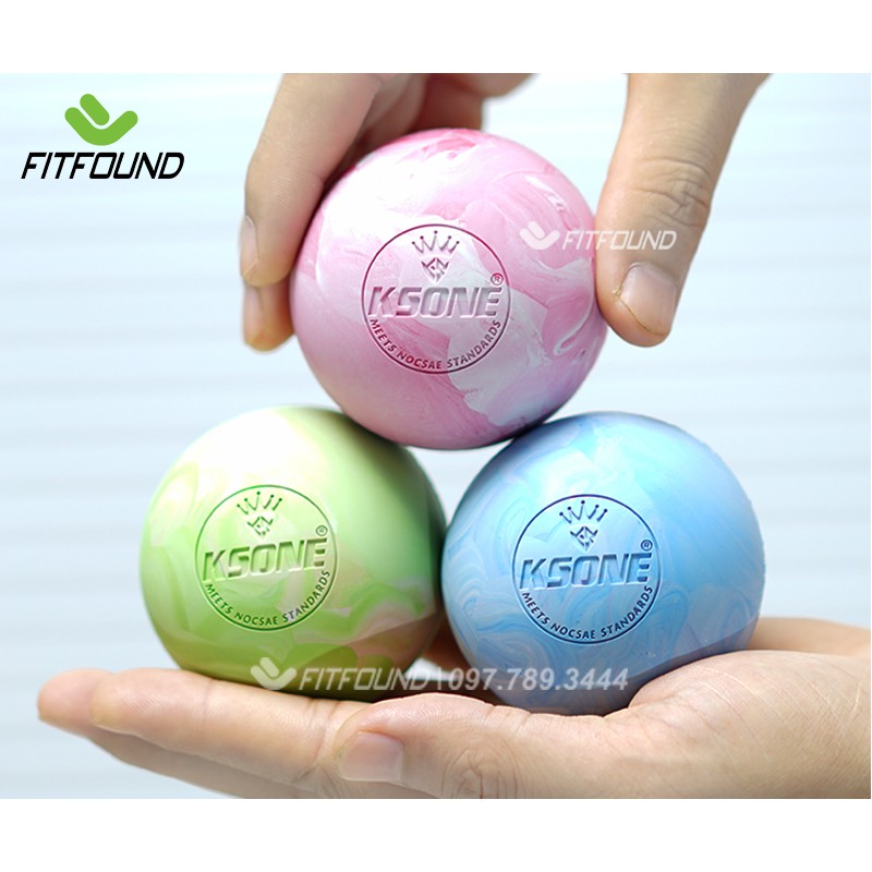 Lacrosse ball- Bóng cao su đơn pha màu massage giãn cơ/ dãn cơ trị liệu cỡ chuẩn 6,3 cm  tặngtúi đựng Ksone