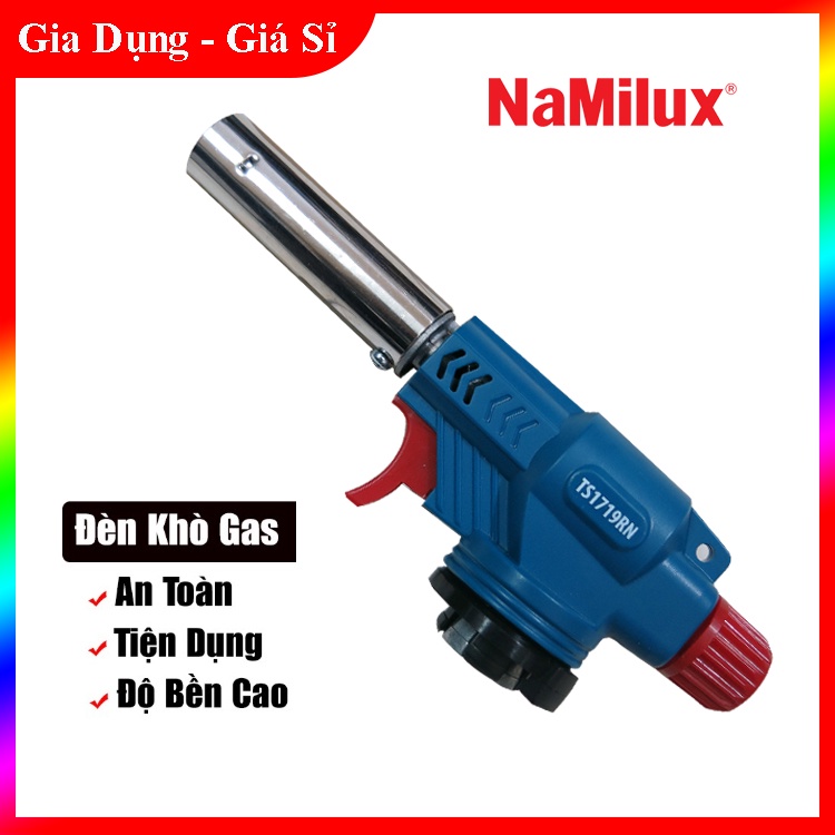 Đầu khò gas Namilux 1719RN, Đánh lửa tự động, Sử dụng cho bình gas mini - Có mồi lửa, Bảo hành chính hãng 6 tháng