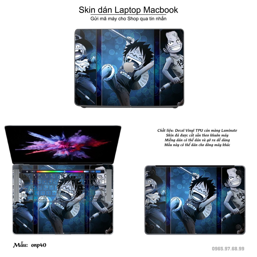 Skin dán Macbook mẫu One Piece (đã cắt sẵn, inbox mã máy cho shop)