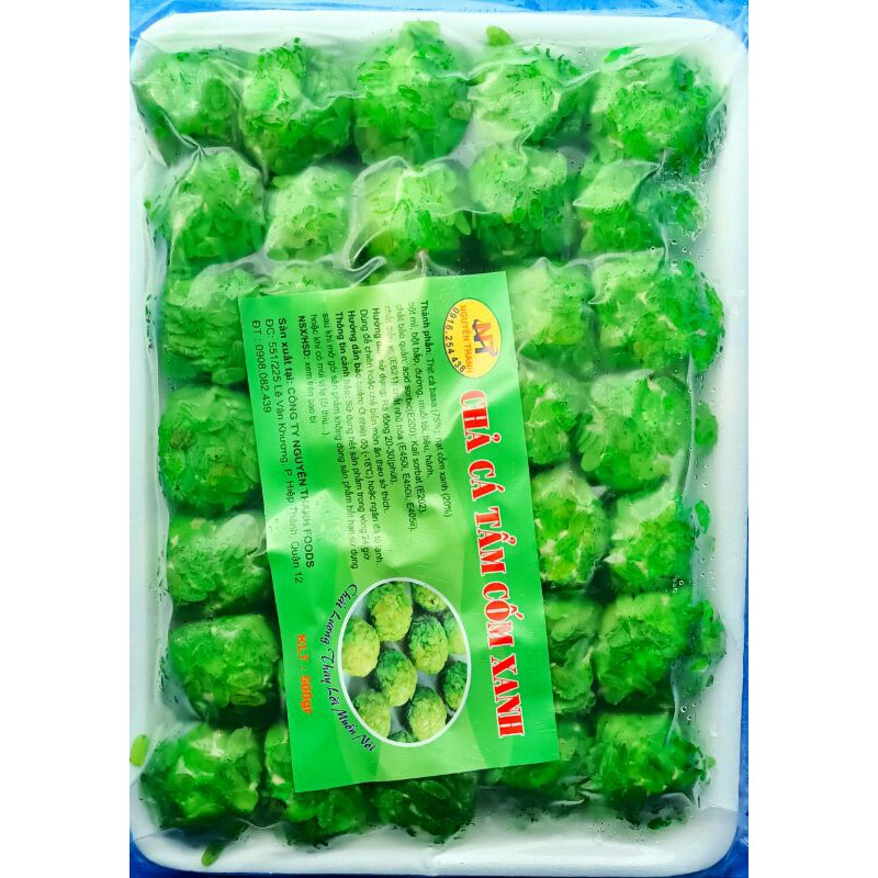 Chả Cá Tẩm Cốm Xanh gói 500gr [ 35 viên ]
